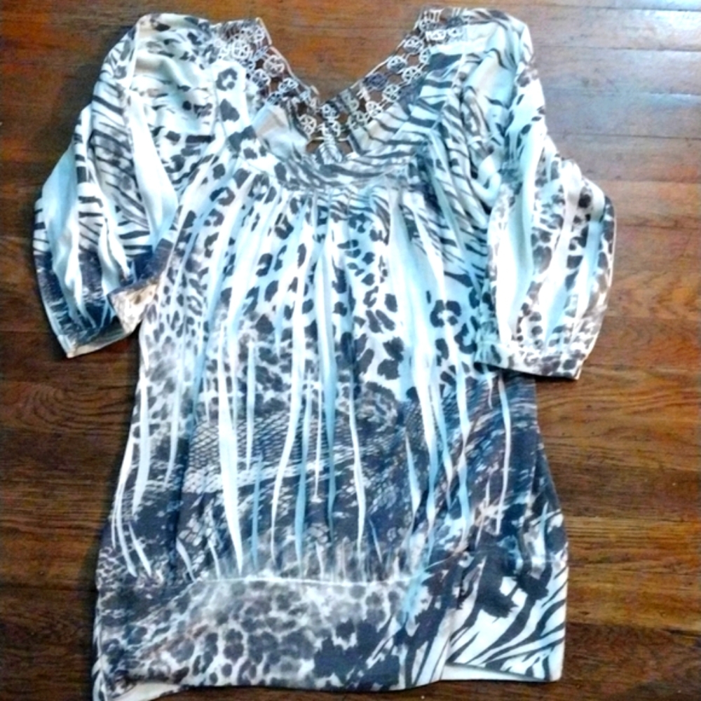 Design Works Women's Mini Dress W/Lace Back Size XL